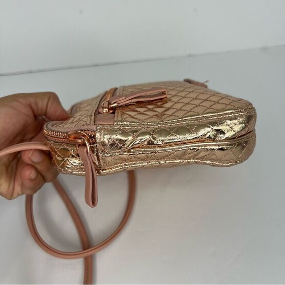 Vera Bradley Signature Cotton Triple Rose Gold Shipper Crossbody Small Purse - Picture 7 of 9